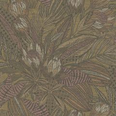 Susara Tropical Leaf Metallic Wallpaper Ochre