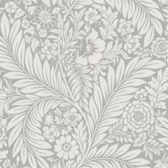 Florence Floral Leaf Wallpaper Grey