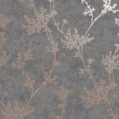 Chevril Metallic Floral Wallpaper Grey/Rose Gold