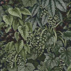 Botanical Living Wall Wallpaper - Navy