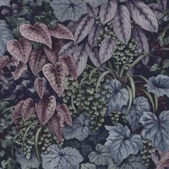 Cascading Garden Botanical Leaf Wallpaper Plum