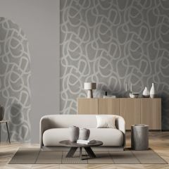 Moleta Swirl Grey Wallpaper