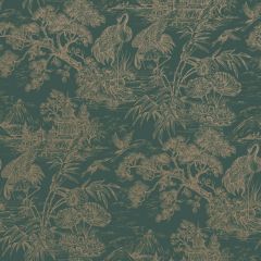 Natoru Oriental Wallpaper - Aqua & Gold