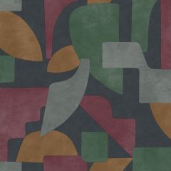Linnet Geometric Wallpaper - Navy & Berry