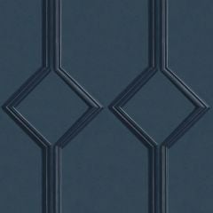Azzurra Geometric Wood Panel Effect Wallpaper Navy