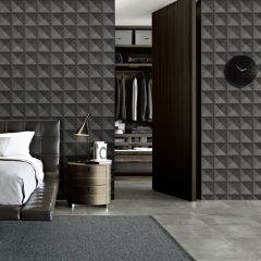  3D Textured Geo Wallpaper Black 