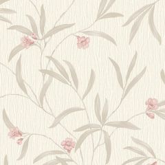 Tiffany Floral Cream/ Soft Terra Red Wallpaper