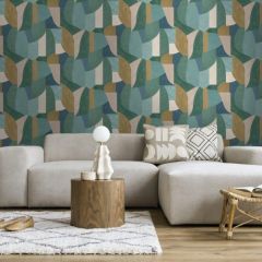 Curved Geo Wallpaper Blue
