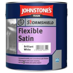 Johnstone's Trade Stormshield Flexible Satin Paint - Brilliant White