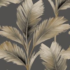 Kailani Palm Leaf Wallpaper Charcoal/Natural