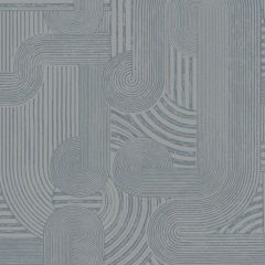 Macrame Geometric Metallic Wallpaper - Blue