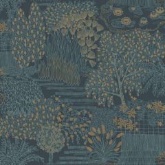 Mirissa Japanese Garden Wallpaper - Blue
