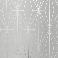 Kayla Metallic Geometric Wallpaper Dove Grey & Silver