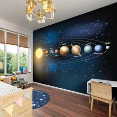 Origin Planets Wall Mural Multi