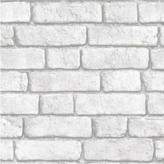 Bluff Embossed Brick Wallpaper White