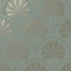Glistening Metallic Palm Tree Wallpaper Blue