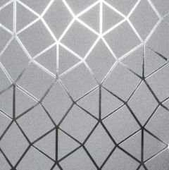 Platinum Geometric  Metallic Wallpaper Silver