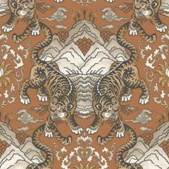 Tora Oriental Tiger Wallpaper Burnt Orange