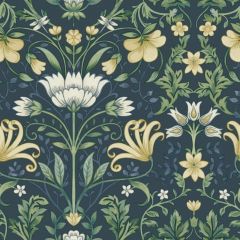 Vintage Floral Wallpaper Navy
