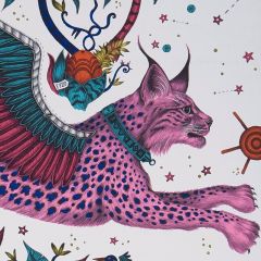 Clarke & Clarke Lynx Wallpaper- Magenta