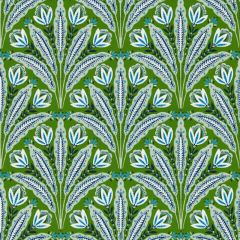 Clarke & Clarke Attingham Wallpaper - Cobalt/Green