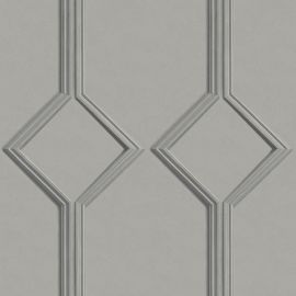 Azzurra Geometric Wood Panel Effect Wallpaper Grey