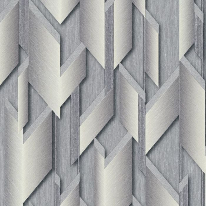 Graphic Edge Geometric Wallpaper Grey/Silver