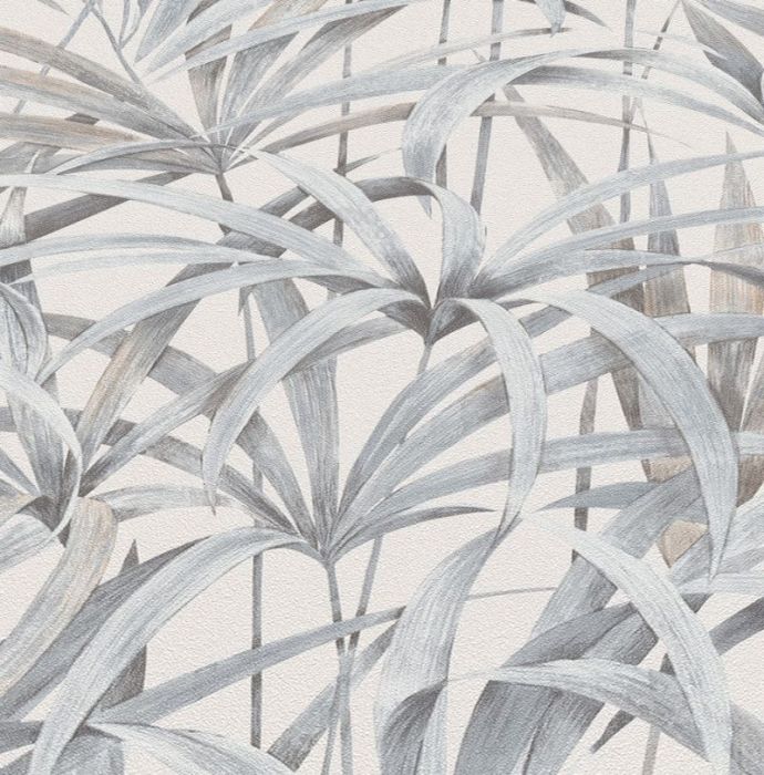 Nature Botanical Leaf Wallpaper Cool Grey 