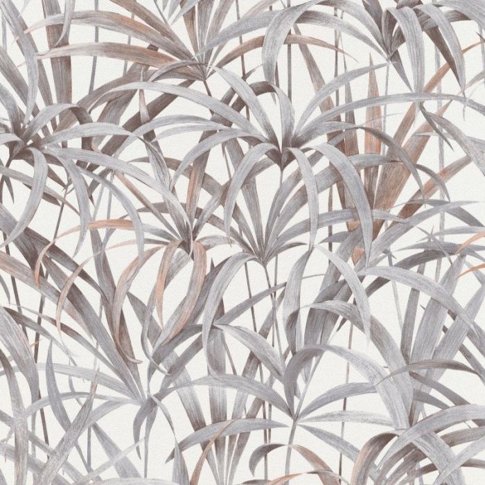 Nature Botanical Leaf Wallpaper Warm Grey