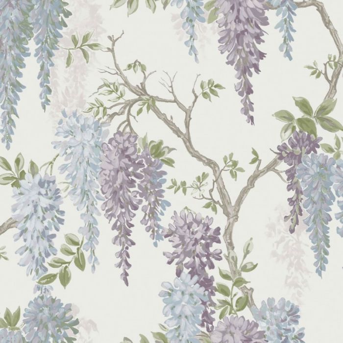 Laura Ashley Wisteria Garden Pale Iris Wallpaper