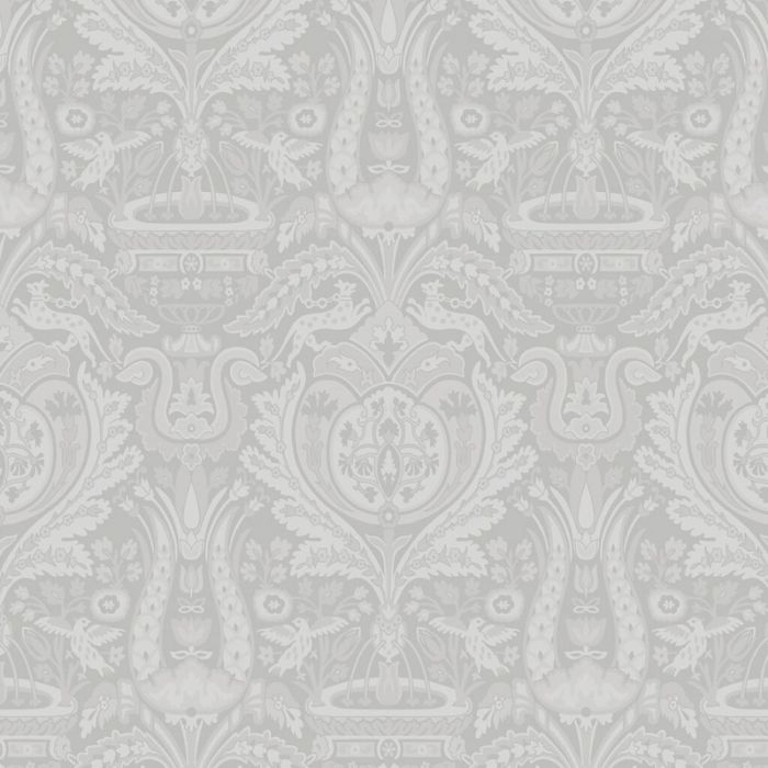 Laura Ashley Heraldic Damask Slate Grey Wallpaper