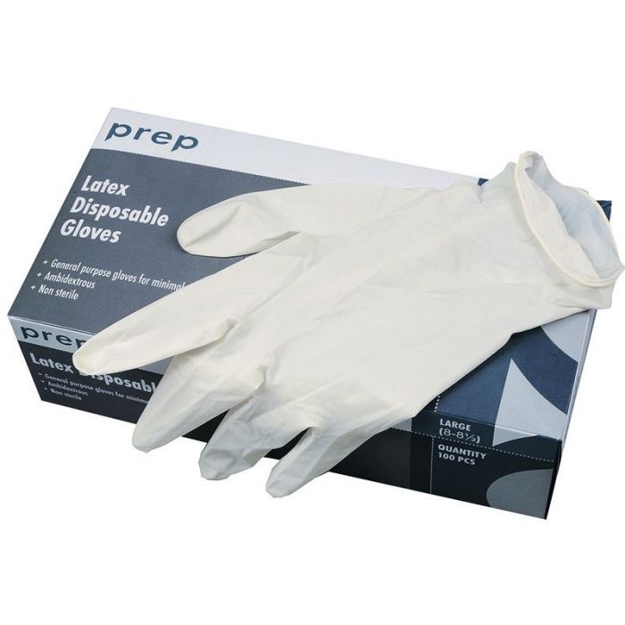 Large Latex Disposable Gloves - Box of 100