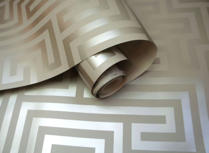 Glistening Maze Wallpaper-Glistening Maze Taupe