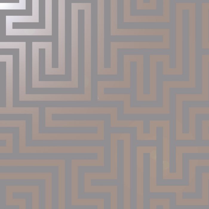 Glistening Maze Wallpaper - Grey/Rose Gold