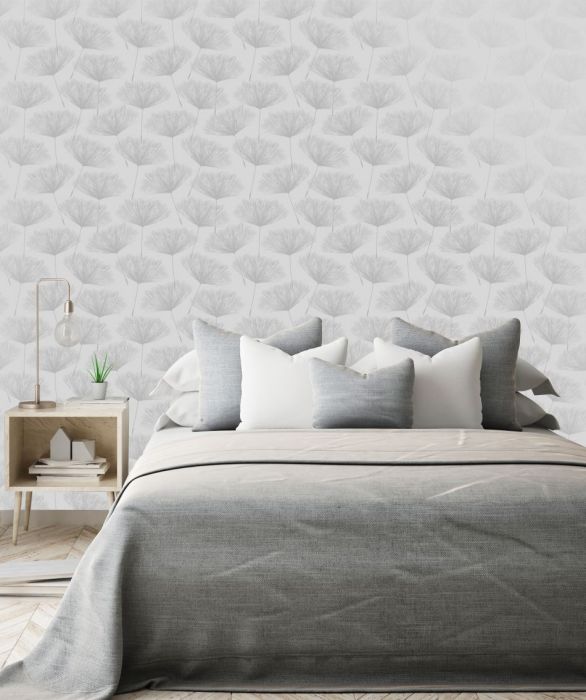 Glistening Fleur Wallpaper - Grey