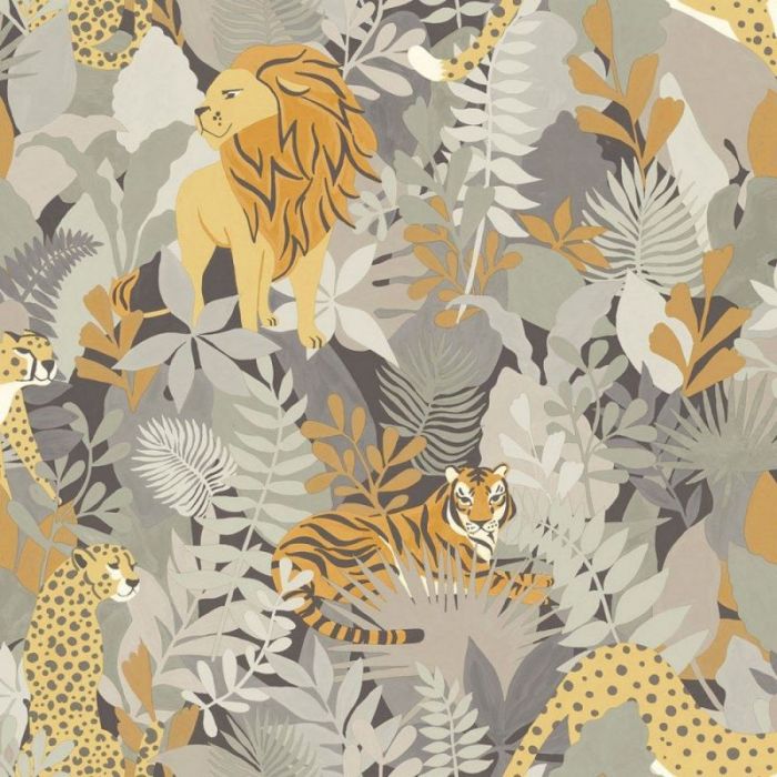 Tropical Animal Kingdom Wallpaper Neutral