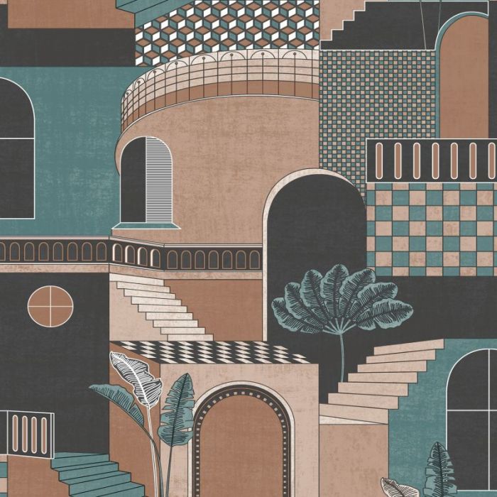 Medina Mediterranean Building Wallpaper