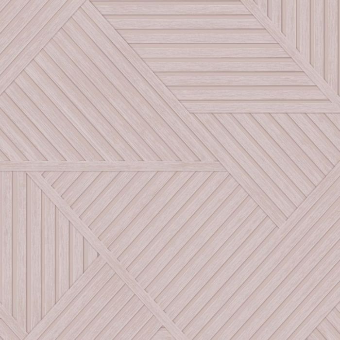 Wood Geo Panelled Wallpaper Pink