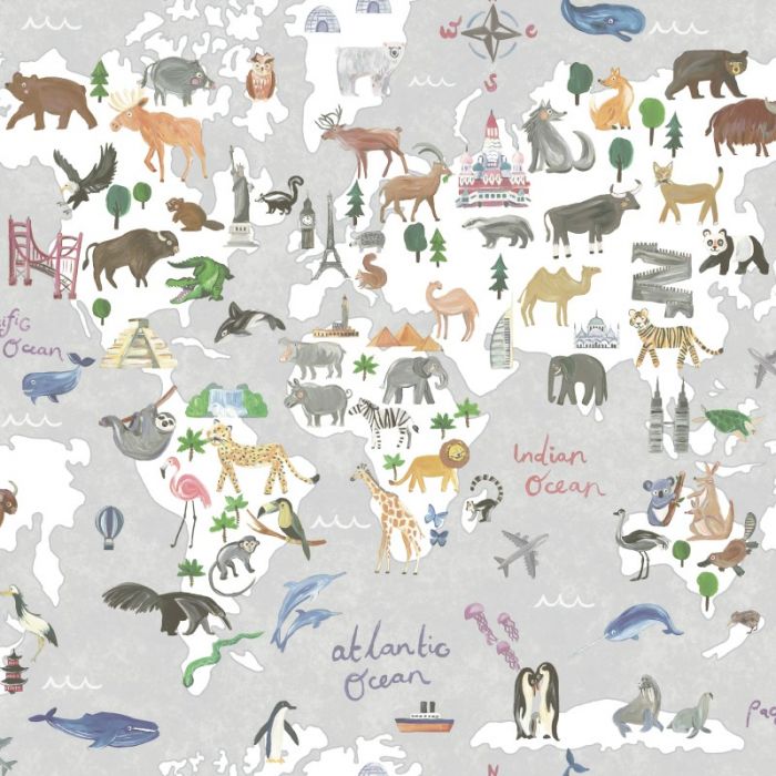 Kids Animal Maps Wallpaper