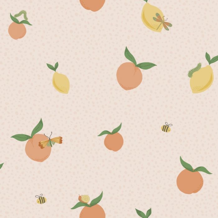 Tutti Fruity Soft Coral/ Orange Wallpaper 