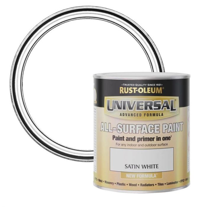 Rust-Oleum Universal Paint Satin White 750ml 