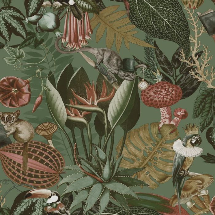 Wonderland Jungle Wallpaper Sage