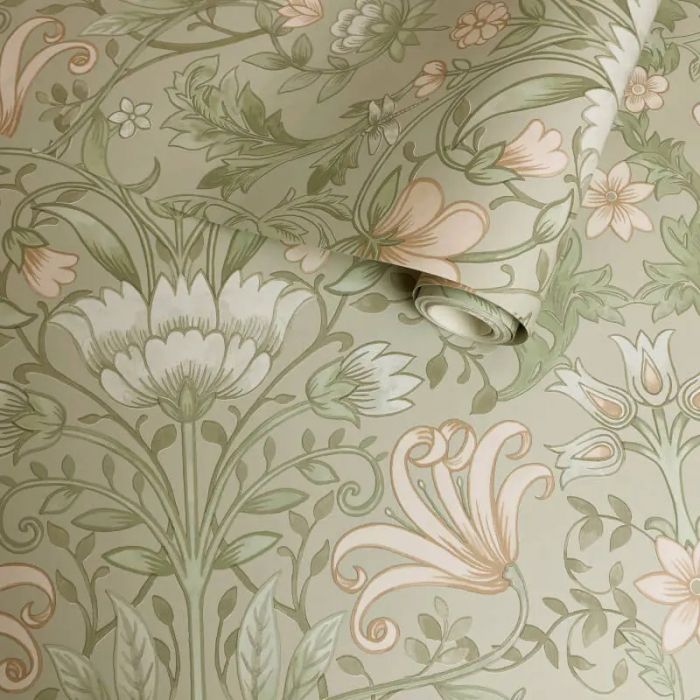 Vintage Floral Wallpaper Beige