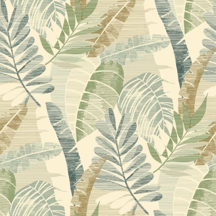 Sarika Metallic Leaf Wallpaper - Green/Gold