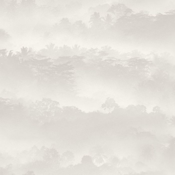 Tropical Misty Landscape Wallpaper - Taupe