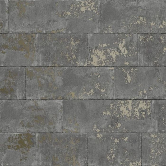 Metallic Concrete Brick Wallpaper
