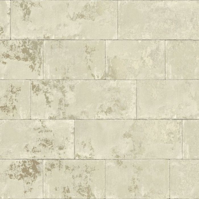 Metallic Concrete Brick Wallpaper Natural