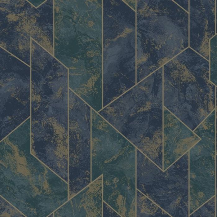 Zarci Marble Geometric Framed Wallpaper| Navy| Holden Decor| Decorating  Centre Online