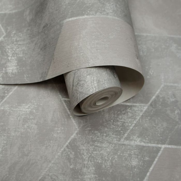 Zarci Marble Geometric Framed Wallpaper Grey