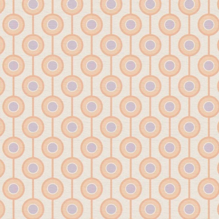 Retro Chic Lollipop Wallpaper - Beige & Coral